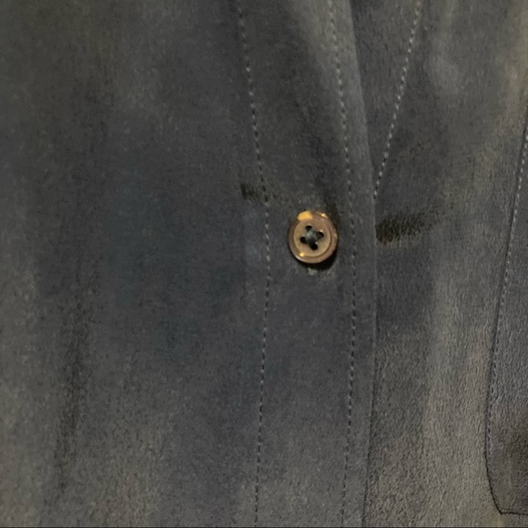 Equipment Navy Blue Button Up Long Sleeve Top S - Picture 8 of 9
